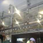 Glass Stainless suspended bar